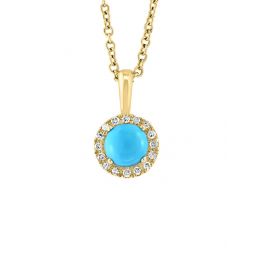14k 0.50 ct. tw. diamond & turquoise necklace