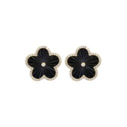 14k 4.72 ct. tw. diamond & onyx earrings