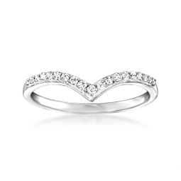 by ross-simons diamond chevron ring in sterling silver
