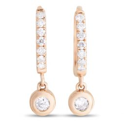 14k rose gold 0.15ct diamond drop earrings aer-15711