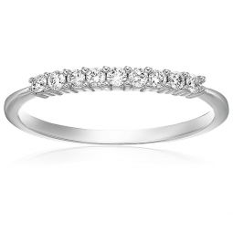 1/5 cttw petite diamond wedding band in 10k gold 9 stones round
