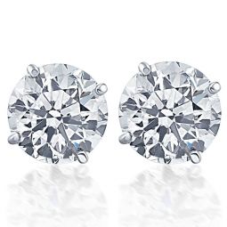 certified 1/2 carat (ctw) natural diamond studs in 14k white gold