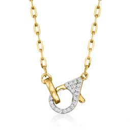 by ross-simons 14kt yellow gold paper clip link necklace with . diamond lobster clasp