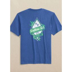 mens nautical diamond heather short sleeve t-shirt in heather blue lolite