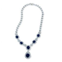 sterling silver white gold plating with colored cubic zirconia dangle necklace