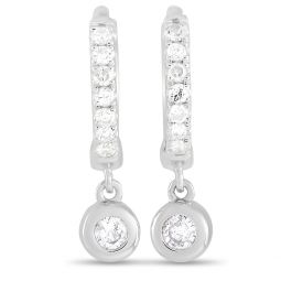 14k white gold 0.15ct diamond drop earrings aer-15711