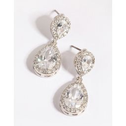 silver cubic zirconia angelina drop earrings