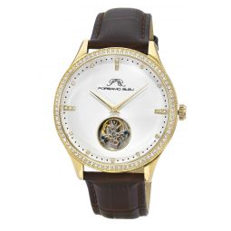william tourbillion gold tone & brown mens watch 1301bwil