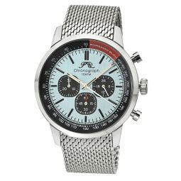 simon stainless steel chronograph silver tone & black and blue mens watch 1322asis