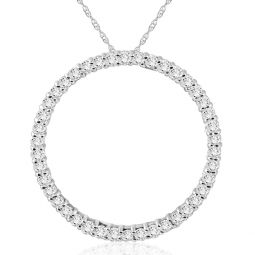 1 ct real diamond circle of life eternity round pendant 14k white or yellow gold