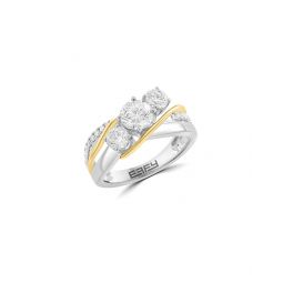 gold over silver 1.45 ct. tw. lab-grown diamond ring