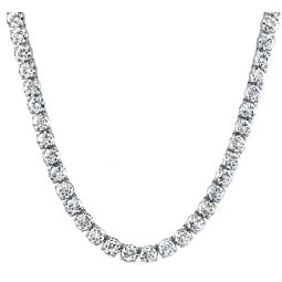 42ct tw diamond tennis necklace 14k white gold 16.5 lab grown