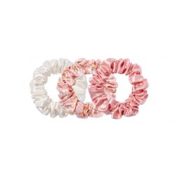 silk scrunchies 100% 22 momme mulberry silk (3 luxurious scrunchies) - petal