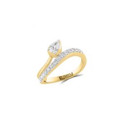gold over silver 0.58 ct. tw. lab-grown diamond ring
