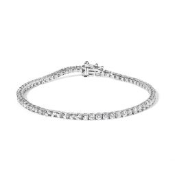 14k white gold classic lab-grown diamond tennis bracelet