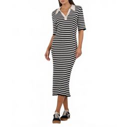 apollonia knit dress in black white stripe