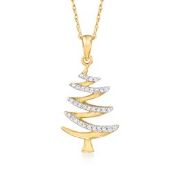 diamond tree pendant necklace in 14kt yellow gold