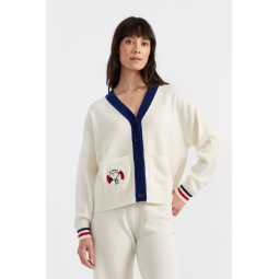 cream wool-cashmere snoopy nautical cardigan
