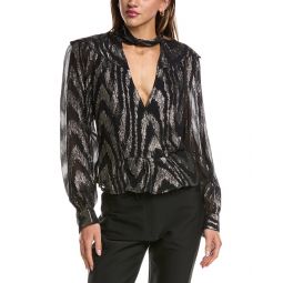 lila silk-blend top