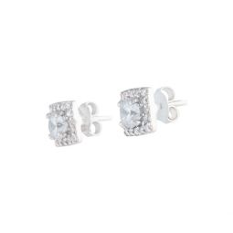 sterling silver cubic zirconia square stud