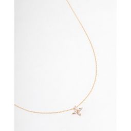 gold plated sterling silver marquise flower cubic zirconia necklace