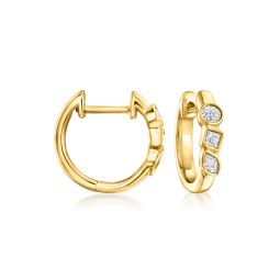 by ross-simons multi-shaped lab-grown diamond hoop earrings in 18kt gold vermeil