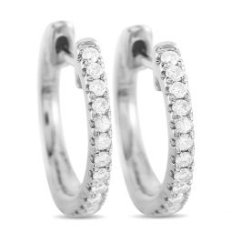 14k white gold 0.22ct diamond hoop earrings aer-9846