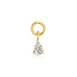 by ross-simons pear-shaped diamond hoop charms in 14kt yellow gold
