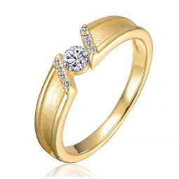 sterling silver 14k gold plated with clear cubic zirconia wedding ring