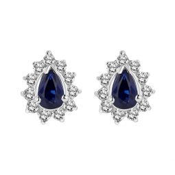 0.80cttw diamond and sapphire earring in 14k gold