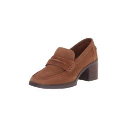 womens anellacs heeled loafer in cognac