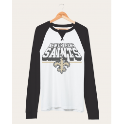 nfl new orleans saints colorblock long sleeve raglan