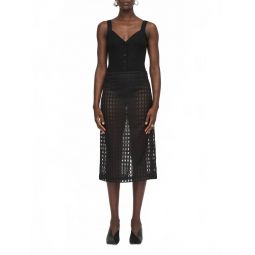 rib body suit in black
