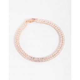 rose gold cubic zirconia tennis bracelet
