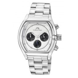 roman stainless steel silver tone & white mens watch 1291bros