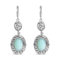 .925 sterling silver chalcedony diamond accent drop and dangle earring