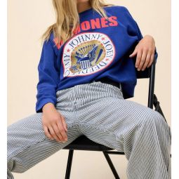 ramones gold seal reverse raglan sweatshirt in blue quartz