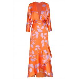 heliconia maxi dress in orange ginko print