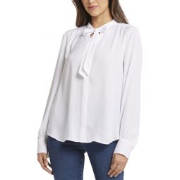 tie neck blouse
