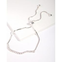 silver cubic zirconia toggle bracelet