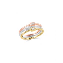 gold over silver 0.17 ct. tw. diamond ring