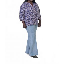pintuck button down blouse - plus in charlottes cove