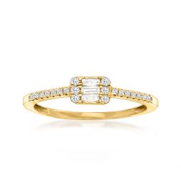 canaria diamond rectangular cluster ring in 10kt yellow gold