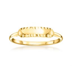 canaria italian 10kt yellow gold diamond-cut bar ring