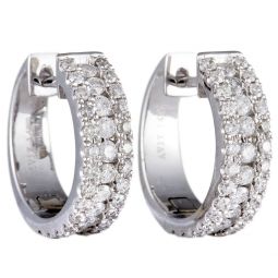 14k white gold 1.00 ct diamond hoop earrings aer-9840wwd