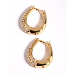 gold plated hoop earrings with cubic zirconia