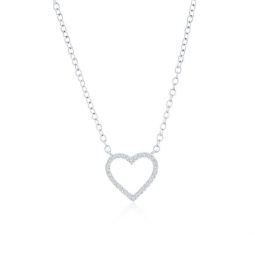 sterling silver, heart diamond necklace