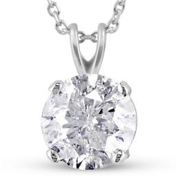 certified 3ct round solitaire diamond pendant 14k white gold necklace lab grown
