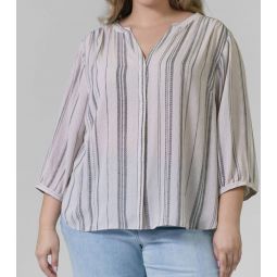 pintuck blouse - plus in sasha stripe