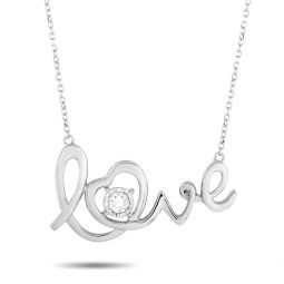 14k white gold 0.10 ct diamond pendant necklace